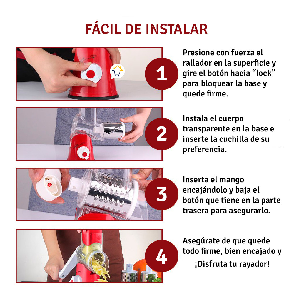 Miniatura 2 de Molino Rallador 3 En 1 Cortador CH18073